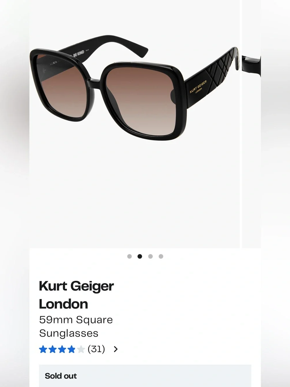 Kurt Geiger Black Sunglasses with Brown Lenses
